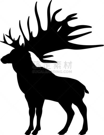 已灭绝生物,巨大的,分离着色,考古学,野生动物,古生物学,图像,驯鹿,剪影