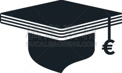 欧元符号,概念,学位帽,商务,模板,学生贷款,3D电影,文凭,毕业