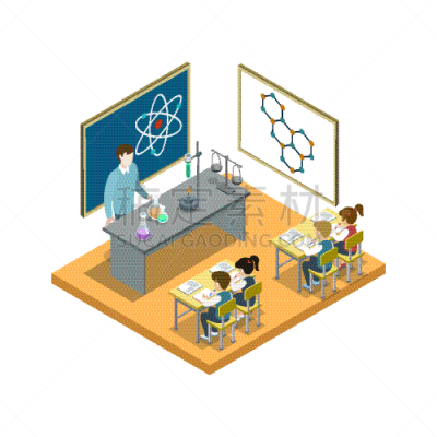 化学课,学生,男孩,知识,矢量,教室,黑板,教育,学习,教