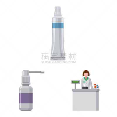 药房,设计师,图标,商务,护士,健康保健,过敏反应,药,女人