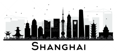 城市天际线,上海,黑白图片,旅途,商务,鸟类,建筑,天空,剪影