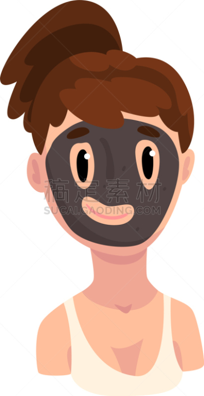 面具,女孩,黑色,青年人,润肤露,人的脸部,偏好,胞囊的,肖像,皮肤病学