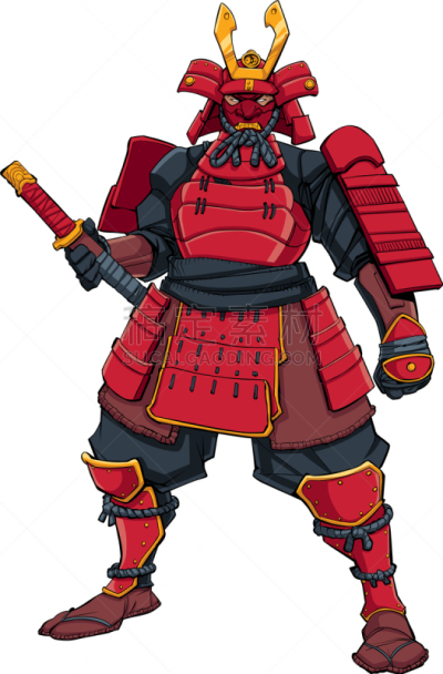 红色,日本武士,武术,白色,亚洲,书,盔甲服,剑,站