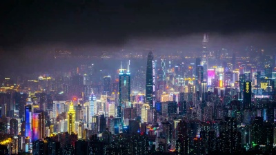 深圳现代建筑外墙，延时摄影