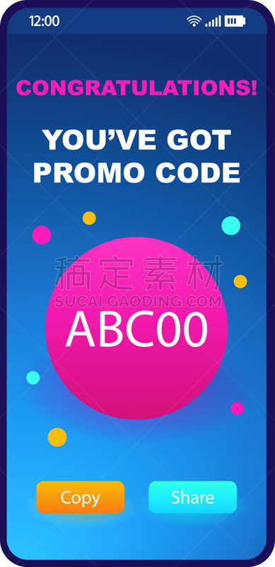 数字化显示,模板,电话机,编码,个性,书页,优惠券,平坦的,移动应用程序,出示