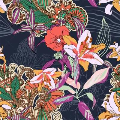 创造力,个性,花纹,华丽的,纺织品,壁纸,自然美,植物,花