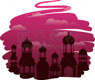 地形,清真寺,斋月祝福,中东人,白昼,新月形,白色背景,式样,传统,建造