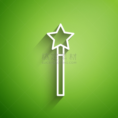 分离着色,魔杖,绿色,图标,白色,线条,飘然,直的,公主,棍