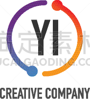 initial letter yi creative circle logo design