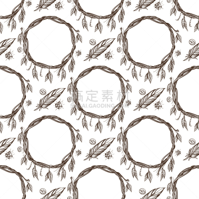 轮廓,四方连续纹样,华丽的,柳条,梦符咒,图像,枝,肌腱,画画,装饰