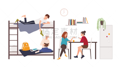 大学,女性,秒表,有钱人,男性,男孩,咖啡,男人,宿舍,生活方式