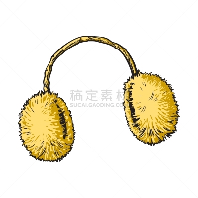 黄色,消声器,动物耳朵,毛皮,色彩鲜艳,动物毛,季节,冬天,可爱的,性格