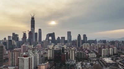 T/L WS HA ZO北京城市天际线，Day/北京，中国