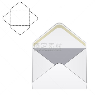 信封,模板,折叠的,数字1,分离着色,商务,信函,图像,矢量,礼物