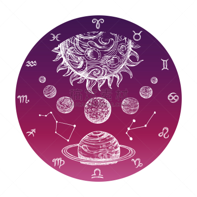 概念,彩色图片,天秤座,球体,水瓶座,双鱼座,行星,天空,绘制,算命