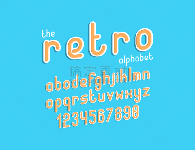 字体,创造力,40-80年代风格复兴,色彩鲜艳,字母,字母表次序,简单,现代,阴影,三维图形