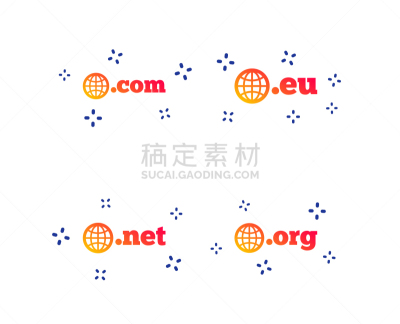 com域名,标志,平坦的,网,活力,不明确的地点,电子邮件,代币,技术