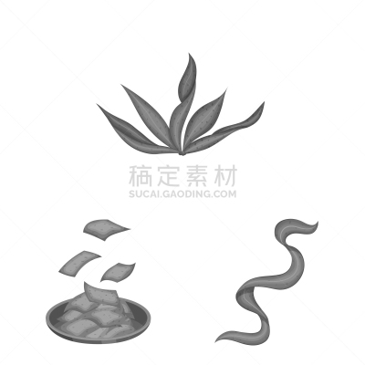植物,分离着色,符号,一个物体,蔬菜,素食,螺线,灰色,除草,布置