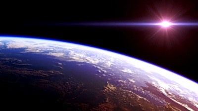 从太空看地球的美丽景色。环路。