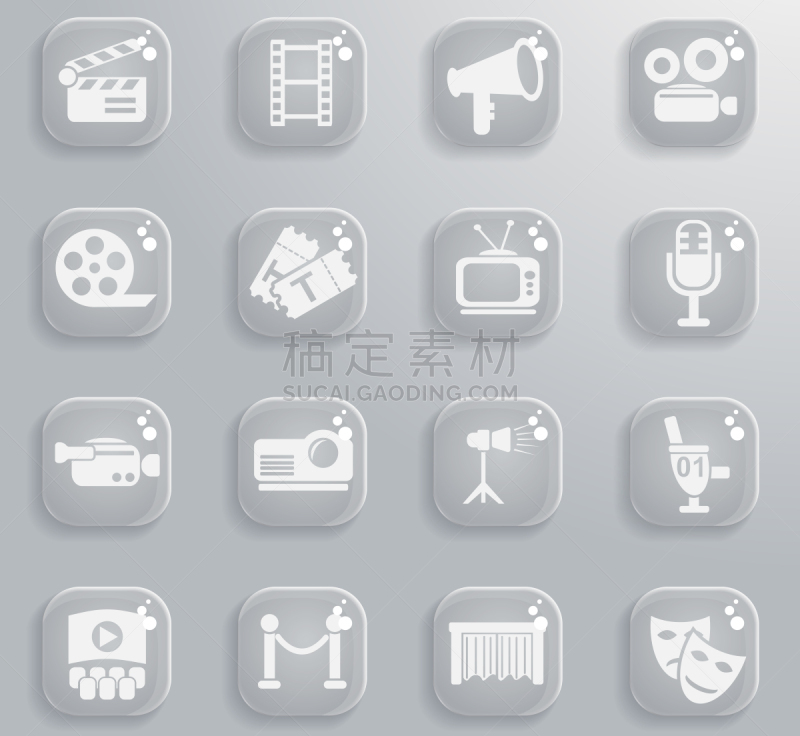 图标集,传媒,粉饼,窗帘,电视机,影片,休闲,蹦,行动
