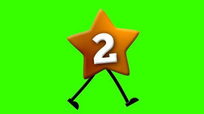 拉丁字母中的数字2和绿屏上的行走字符