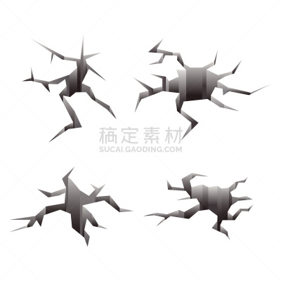 洞,图像,破碎的,矢量,陆地,地球形,平视角,深的,风险,环境