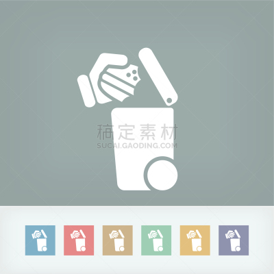 计算机图标,残余物,绿色,材料,古老的,垃圾,概念,分割,收集