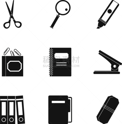 符号,Reusable Adhesive,图标集,分离着色,书,数字9,橡皮擦,图像,收集,教育