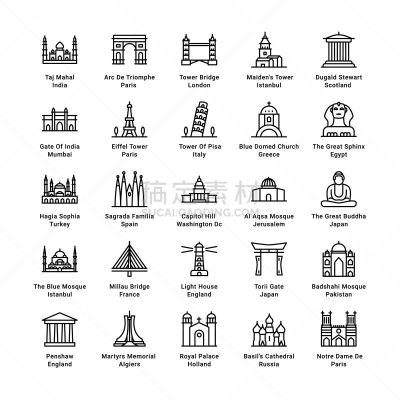 地球形,纪念碑,比萨,凯旋门,绘画插图,清真寺,灯塔楼,国际著名景点,长方形会堂,巴德沙希清真寺