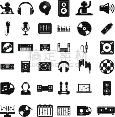 舞台,聚会的音乐主持人,极简构图,计算机图标,时尚,艺术家,音乐人,男人,黑色,复古