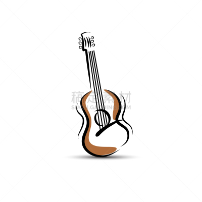 guitar logo template icon design