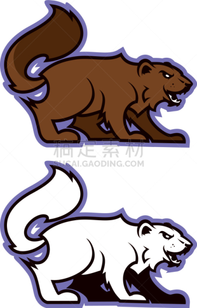 狼獾,吉祥物,生气,狗,动物,品牌名称,矢量,鼬鼠家族,咆哮
