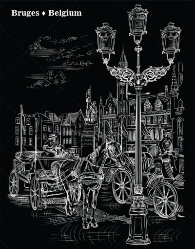 Black vector hand drawing Holland 9