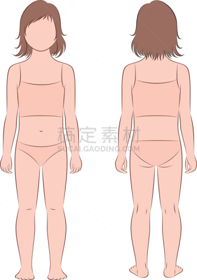 儿童,女孩,比例,测量工具,汗衫,服装设计室,肚子,模板,头发,剪影