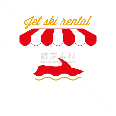 绘画插图,白色,条纹,红色,rent,喷水推进艇,矢量,遮阳篷,标志