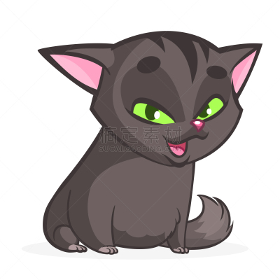 幽默,卡通,可爱的,矢量,绘画插图,猫,曼彻堪猫,沙尔特勒猫,从容态度,坐