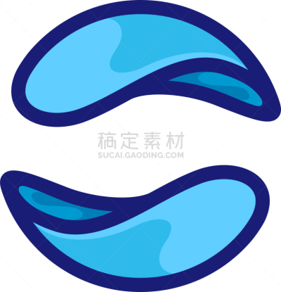 eco flat circle logo formed twisted blue drops