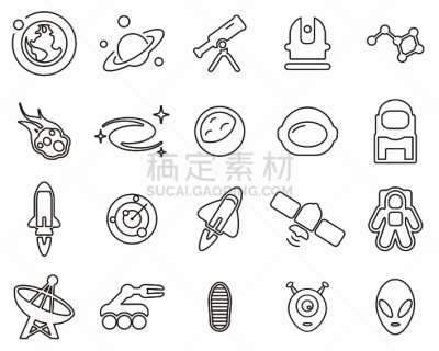 细的,成一排,计算机图标,太空,巨大的,航天任务,黑白图片,旅途,线条,背景分离