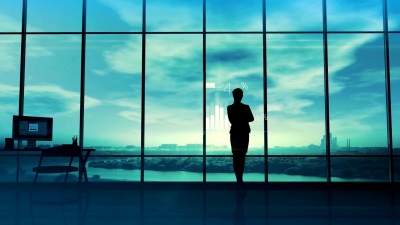 商业女性和公司信息图表