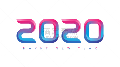 现代,山,新年前夕,贺卡,2020,三维图形,新年,字体,请柬,问候