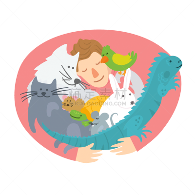 pet insurance logo man hugging domestic animals