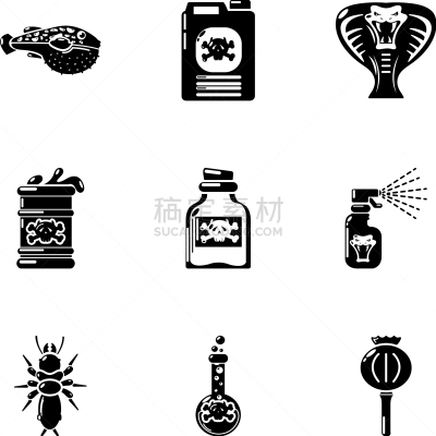 有毒生物体,计算机图标,简单,猴子,有毒物质,野生动物,蛇,甲虫,哺乳纲