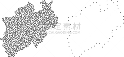 斑点,州,地形图,北莱茵威斯特法伦州,轮廓,自然地理,几何形状,概念,矢量
