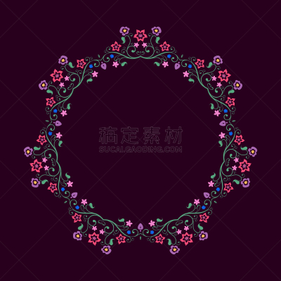 圆形,国境线,曼荼罗,四元素,边框,传统,请柬,花,做