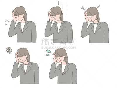 头痛,女人,痛苦,商务,女商人,套装,图像,公司企业,新入社成员,成年的