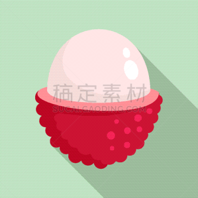 荔枝,扁平化设计,一半的,图标,清新,配方,食品,泰国,维生素,果汁
