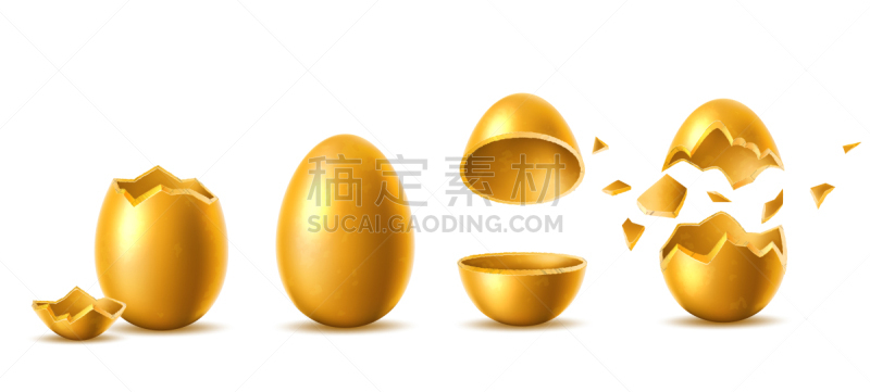 黄金,蛋,三维图形,春天,明亮,黄色,白色,金属,布置,破坏
