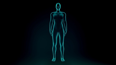 颈部疼痛的3D渲染插图。医学概念动画。