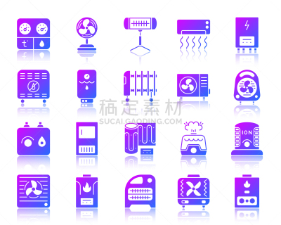 符号,空调,山,分离着色,精神振作,湿度计,香波,概念,图像,自动调温器