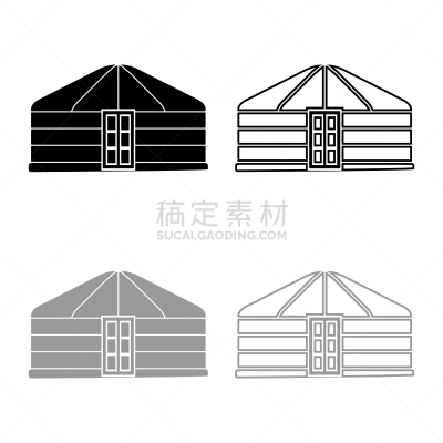 游牧民族,灰色,建筑业,移动式,门,绘画插图,建筑结构,蒙古人,轮廓,计算机图标